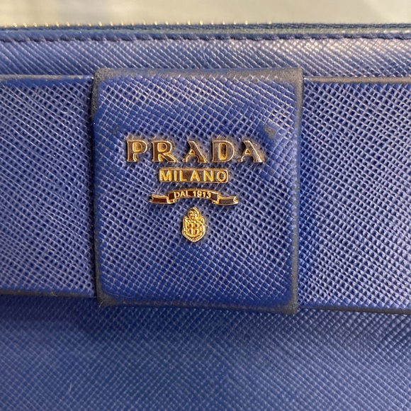 Prada Bow Wallet In Saffiano Leather EUC - Picture 2 of 16